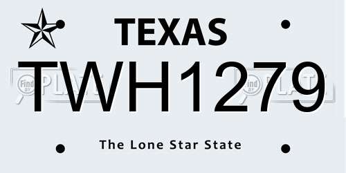 TWH1279 Texas License Plate