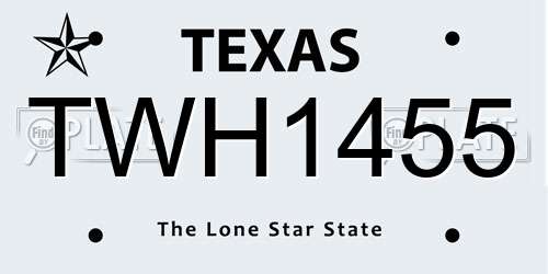 TWH1455 Texas License Plate
