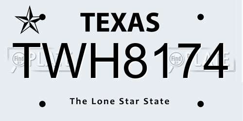 TWH8174 Texas License Plate