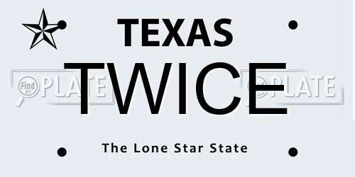 TWICE Texas License Plate
