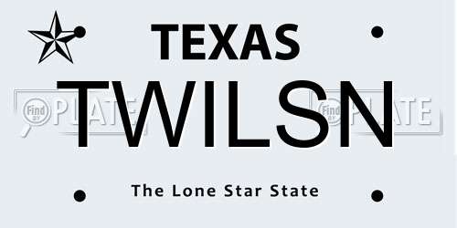 TWILSN Texas License Plate