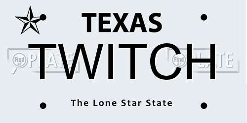 TWITCH Texas License Plate