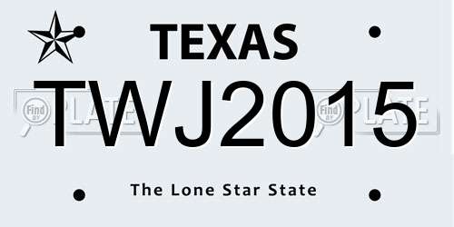 TWJ2015 Texas License Plate