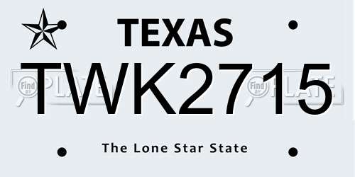 TWK2715 Texas License Plate
