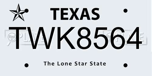 TWK8564 Texas License Plate