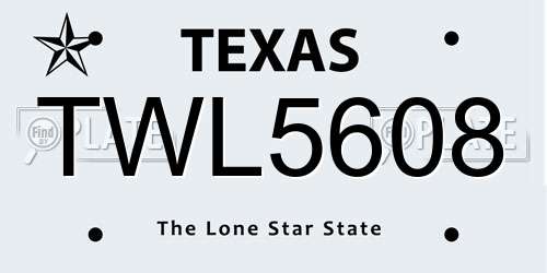 TWL5608 Texas License Plate