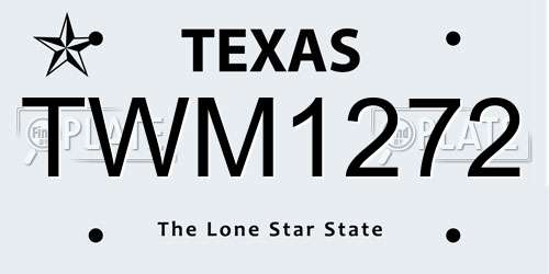 TWM1272 Texas License Plate