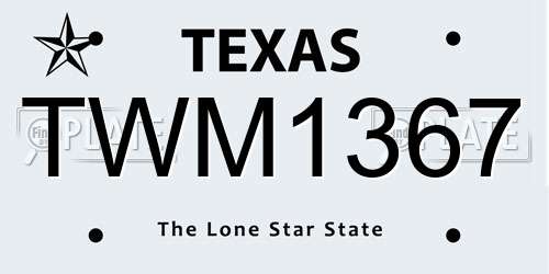 TWM1367 Texas License Plate