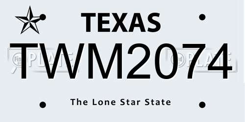 TWM2074 Texas License Plate