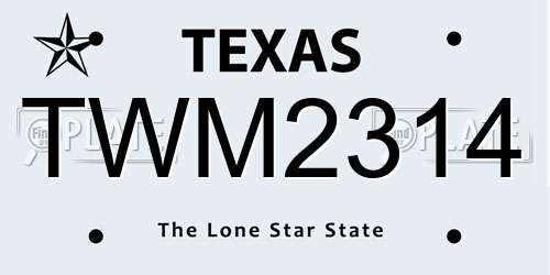 TWM2314 Texas License Plate