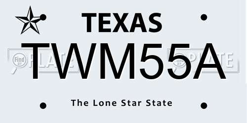 TWM55A Texas License Plate