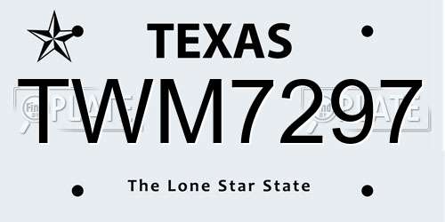 TWM7297 Texas License Plate