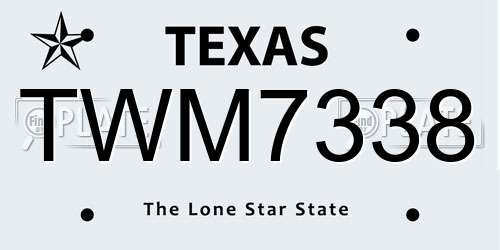 TWM7338 Texas License Plate