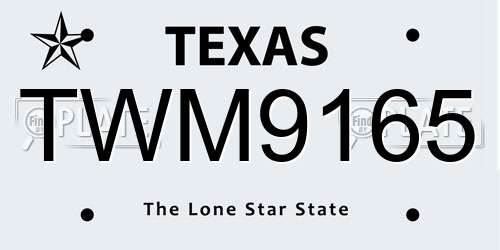 TWM9165 Texas License Plate