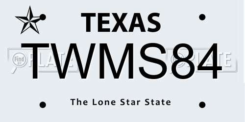 TWMS84 Texas License Plate