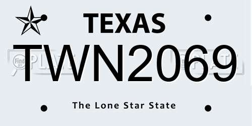 TWN2069 Texas License Plate