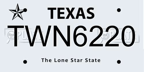 TWN6220 Texas License Plate