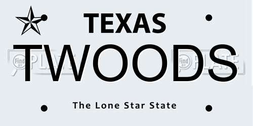 TWOODS Texas License Plate