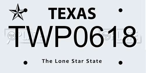 TWP0618 Texas License Plate