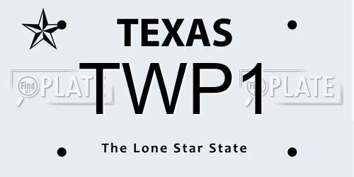 TWP1 Texas License Plate
