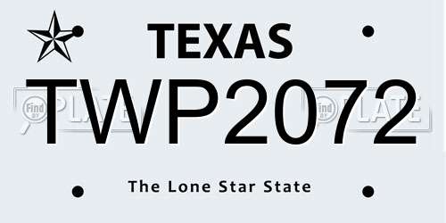 TWP2072 Texas License Plate