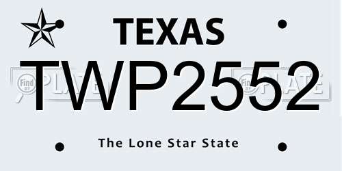 TWP2552 Texas License Plate