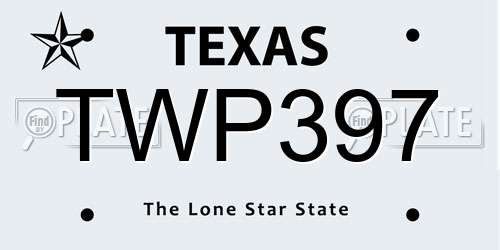 TWP397 Texas License Plate