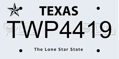 TWP4419 Texas License Plate