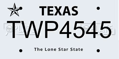 TWP4545 Texas License Plate