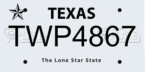 TWP4867 Texas License Plate