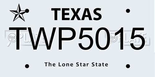 TWP5015 Texas License Plate