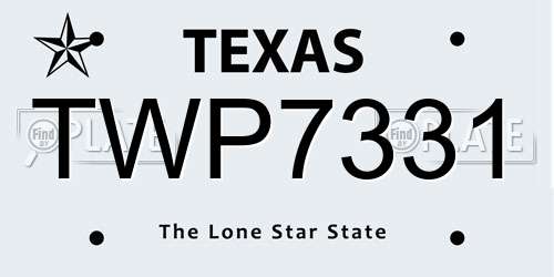 TWP7331 Texas License Plate