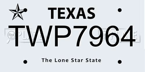 TWP7964 Texas License Plate