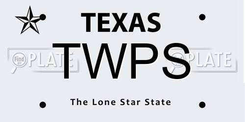 TWPS Texas License Plate