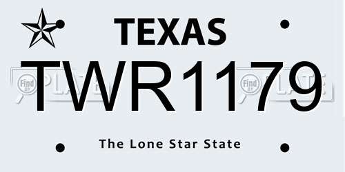 TWR1179 Texas License Plate