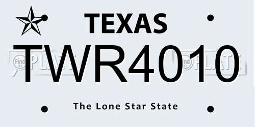 TWR4010 Texas License Plate