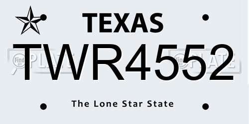 TWR4552 Texas License Plate