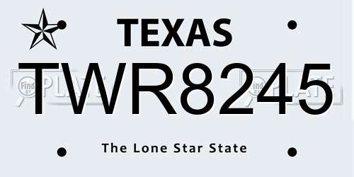 TWR8245 Texas License Plate