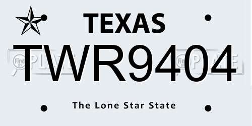 TWR9404 Texas License Plate