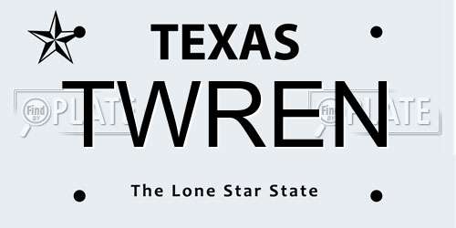 TWREN Texas License Plate
