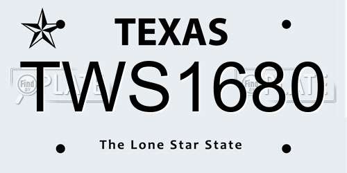 TWS1680 Texas License Plate