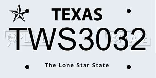 TWS3032 Texas License Plate