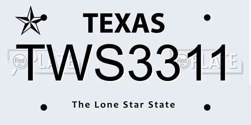 TWS3311 Texas License Plate