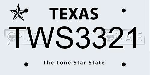 TWS3321 Texas License Plate