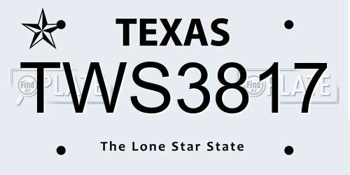 TWS3817 Texas License Plate
