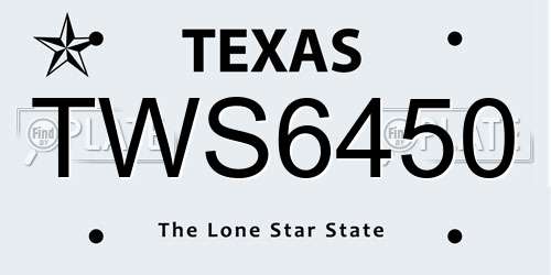 TWS6450 Texas License Plate