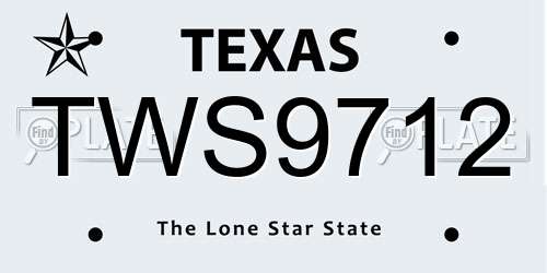 TWS9712 Texas License Plate