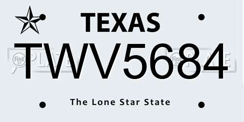 TWV5684 Texas License Plate