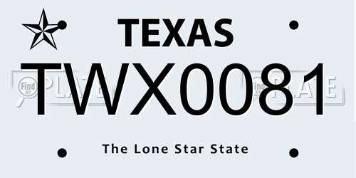 TWX0081 Texas License Plate