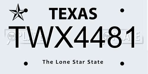 TWX4481 Texas License Plate